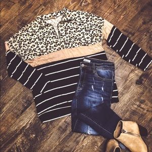 Leopard stripe top
